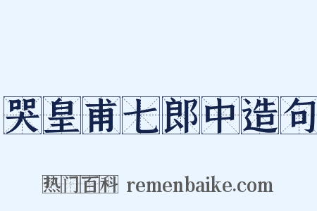 哭皇甫七郎中造句是什么意思的图片